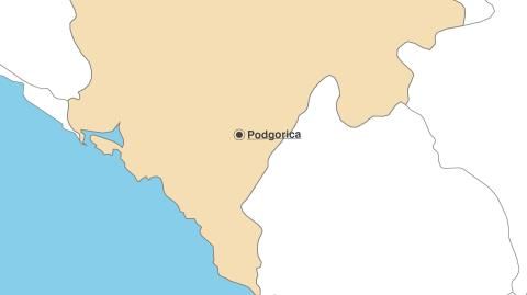 Karte: Landkarte Montenegro (Politische Staatsgrenzen und Hauptstadt)