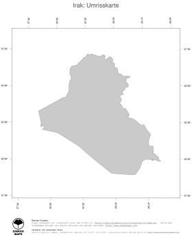 Karte: Landkarte Irak (Politische Staatsgrenzen)