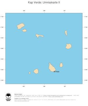 Karte: Landkarte Kap Verde (Politische Staatsgrenzen und Hauptstadt)