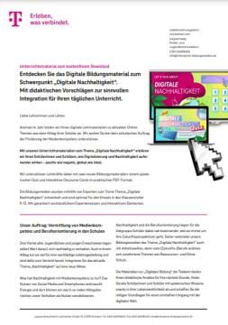 Unterrichtsbaustein: Lehrerhandreichung Digitale Nachhaltigkeit