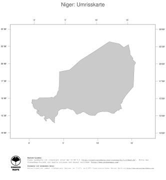 Karte: Landkarte Niger (Politische Staatsgrenzen)