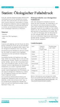 Unterrichtsbaustein: Wo geht´s hier weiter? - Stationsbeschreibung Ökologischer Fußabdruck