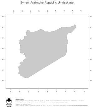 Karte: Landkarte Syrien (Politische Staatsgrenzen)