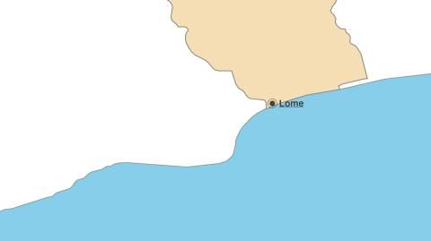 Karte: Landkarte Togo (Politische Staatsgrenzen und Hauptstadt)