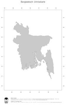 Karte: Landkarte Bangladesch (Politische Staatsgrenzen)