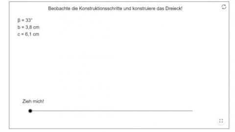 Interaktion: Dreieck konstruieren - SSW-Satz (2 Lösungen)