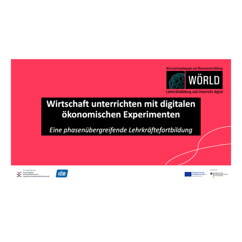 Veranschaulichung: Wirtschaft unterrichten mit digitalen ökonomischen Experimenten - Eine phasenübergreifende Lehrkräftefortbildung