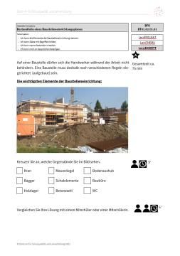Arbeitsblatt: Bestandteile eines Baustelleneinrichtungsplanes (Niveau A | DOCX)