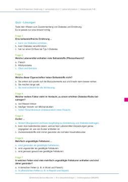 Lernspiel: Quiz "Ernährung und Diabetes"