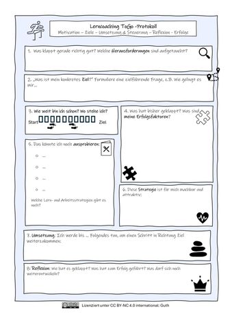 Arbeitsblatt: Vorlage des Protokollbogens „Lerncoaching ToGo“