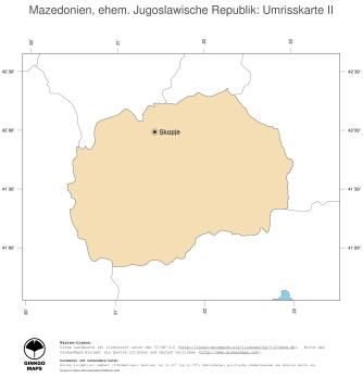 Karte: Landkarte Mazedonien (Politische Staatsgrenzen und Hauptstadt)