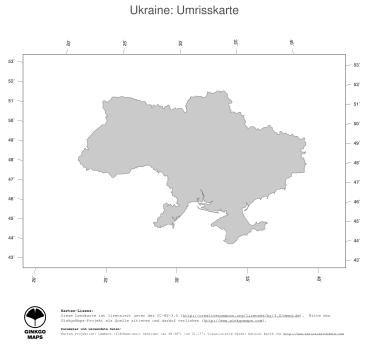 Karte: Landkarte Ukraine (Politische Staatsgrenzen)