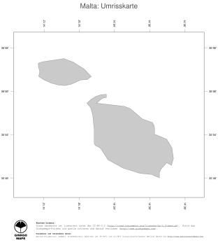 Karte: Landkarte Malta (Politische Staatsgrenzen)