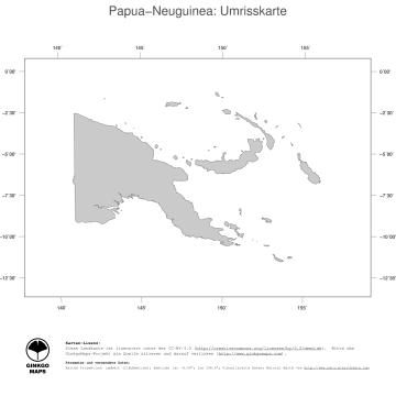 Karte: Landkarte Papua Neuguinea (Politische Staatsgrenzen)