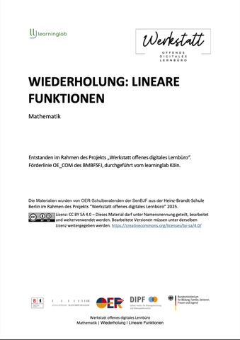 Arbeitsblatt: Lineare Funktionen