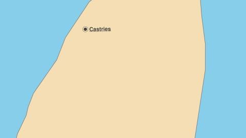 Karte: Landkarte St. Lucia (Politische Staatsgrenzen und Hauptstadt)