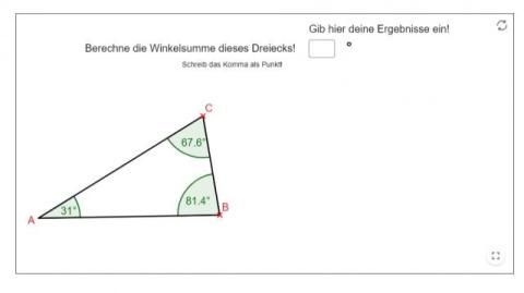 Interaktion: Die Winkelsumme im Dreieck 2