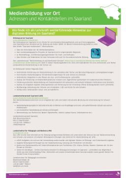 Text: Medienbildung vor Ort: Linktipps, Adressen, Kontaktstellen für das Saarland (pdf)