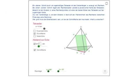 Interaktion: Rechteck im Tetraeder