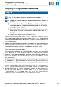 Arbeitsblatt: Modul 13 | Arbeitsblatt 9 "Langfristige Nutzung contra Produktfortschritt"