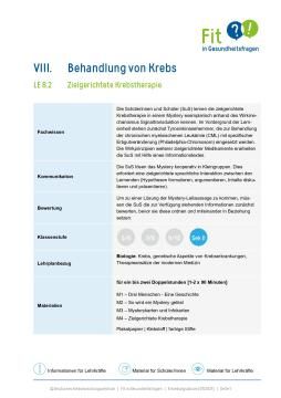 Unterrichtsbaustein: Lerneinheit 8.2 "Zielgerichtete Krebstherapie"
