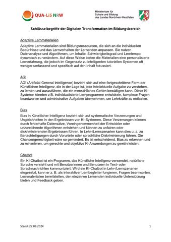 Glossar: Schlüsselbegriffe der digitalen Transformation im Bildungsbereich
